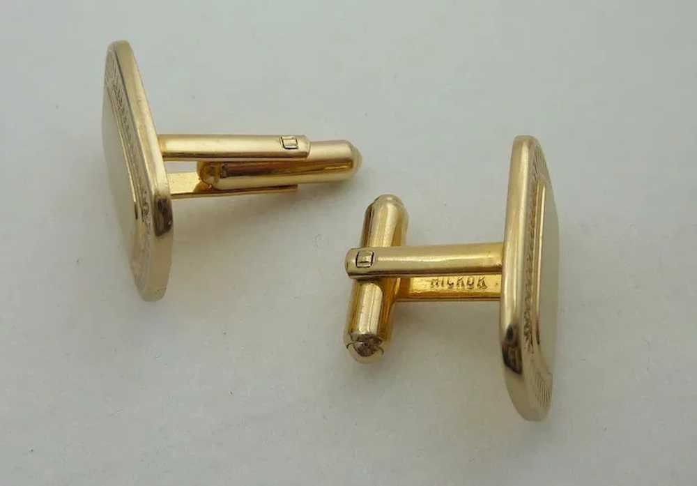 Hickok Gold Tone Rectangle for Initials Cufflink … - image 7