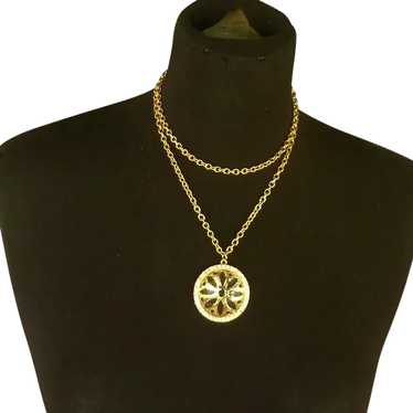 Ann Taylor Medallion Gold Tone Chain Necklace