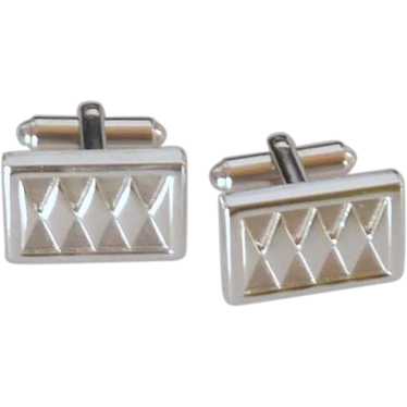 Speidel Silver Tone Rectangle Cuff Links Cufflinks