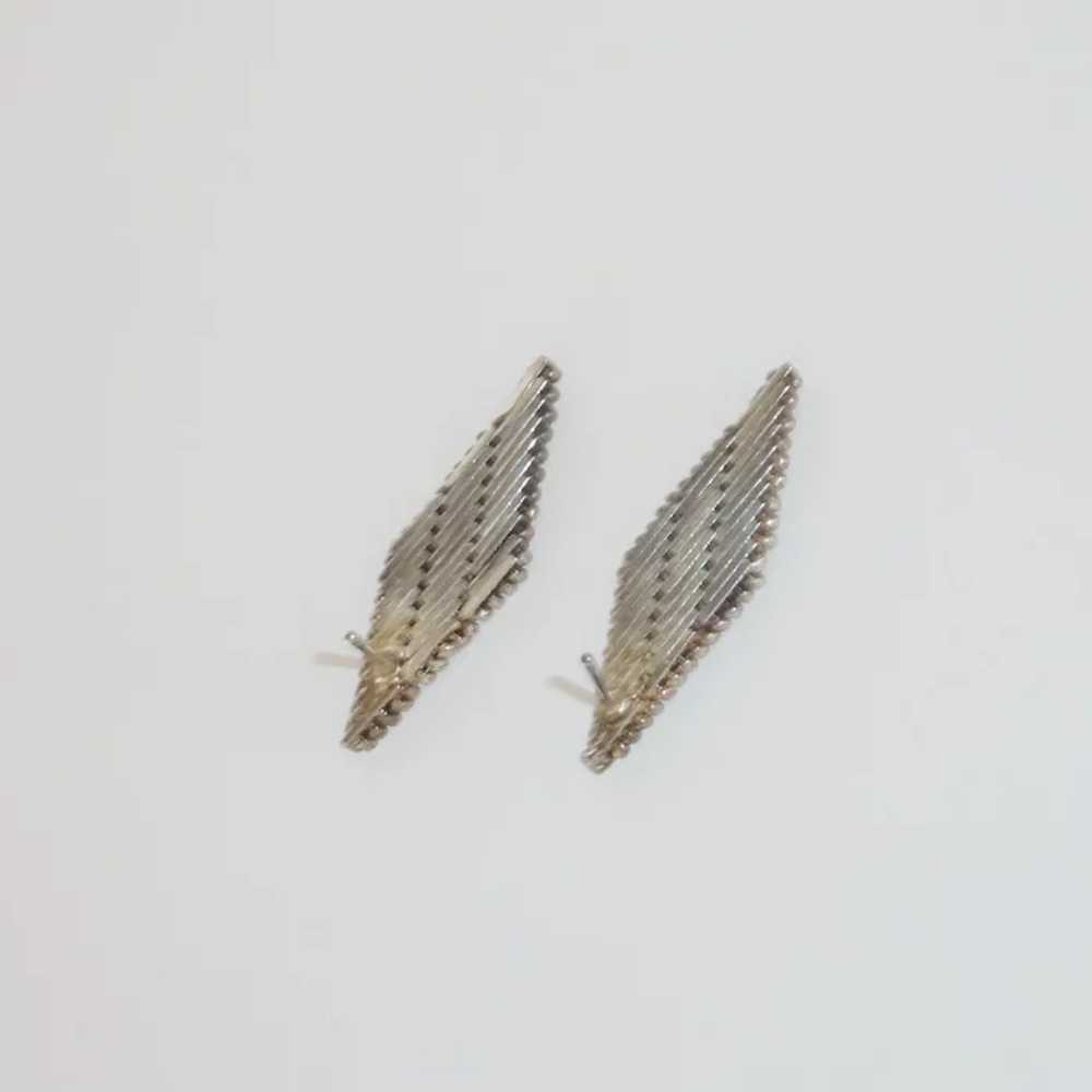 Silver Tone Slinky Pierced Earrings - image 3