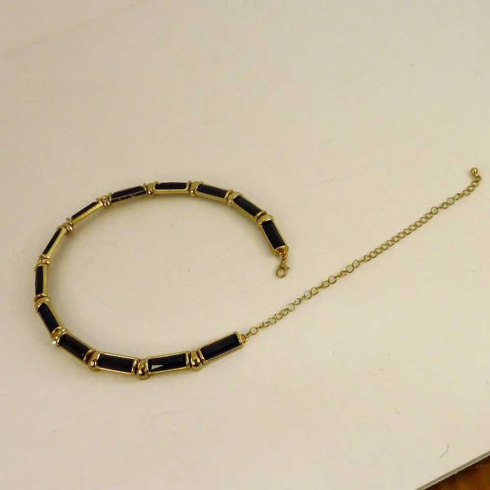 Black and Gold Tone Choker Necklace - image 3