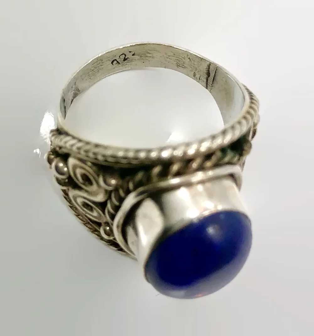 Lapis Ring, Lazuli Lazuli, Sterling Silver, Vinta… - image 4
