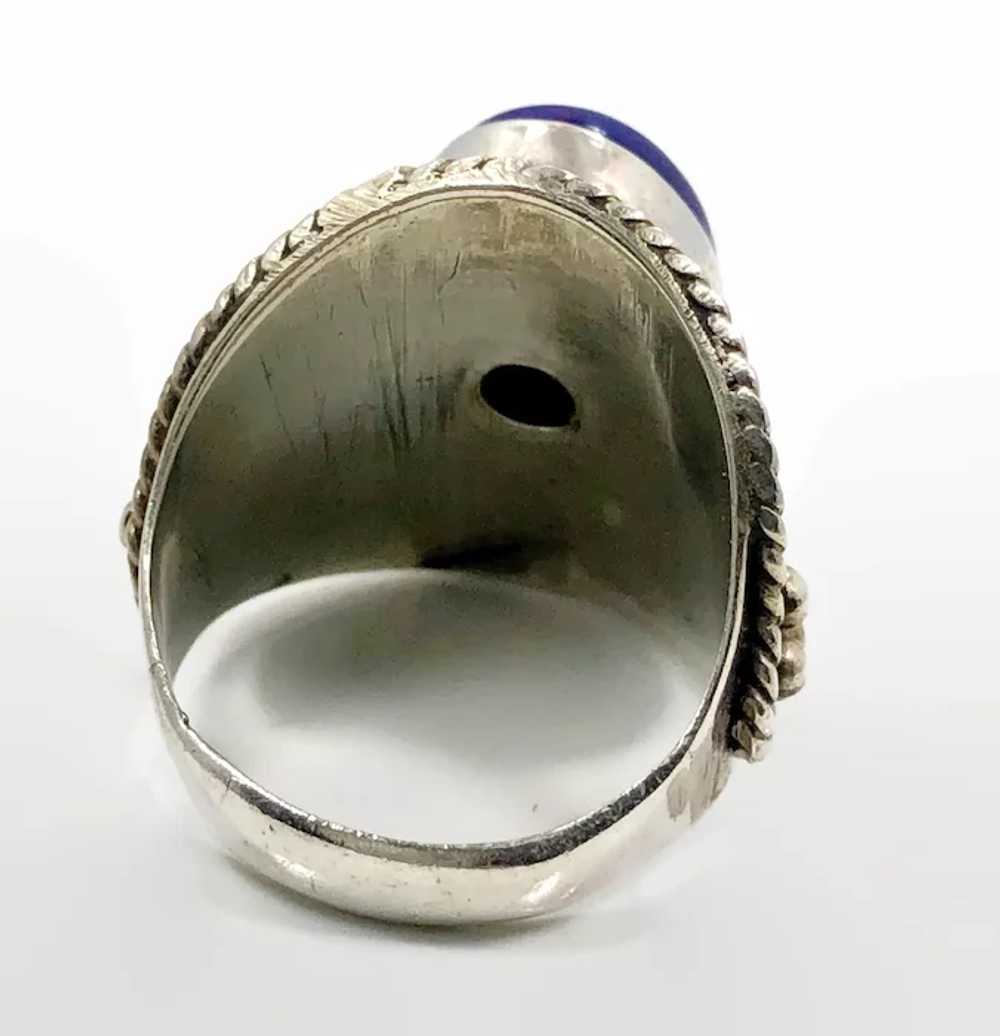 Lapis Ring, Lazuli Lazuli, Sterling Silver, Vinta… - image 5