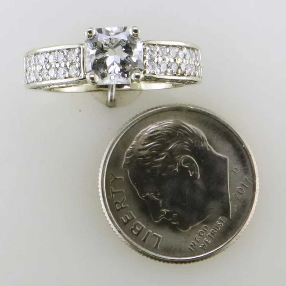 14K White Gold .78 ct. Radiant Cut Diamond Ring - image 3