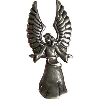 Vintage Sterling .925 Angel Pin Signed - image 1