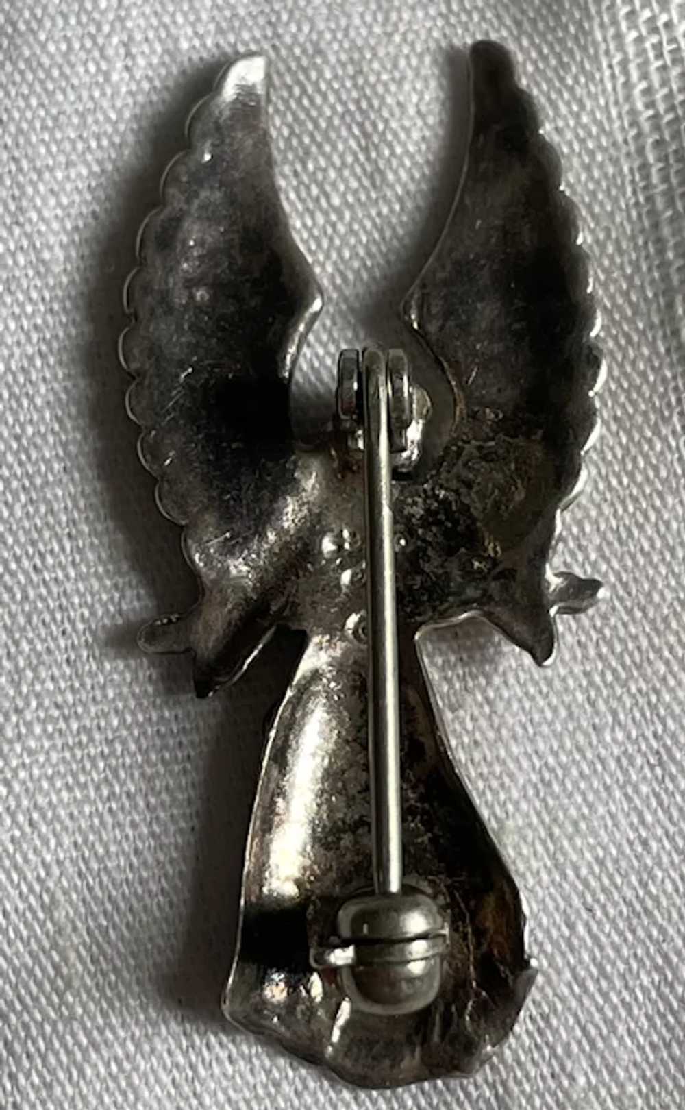 Vintage Sterling .925 Angel Pin Signed - image 4