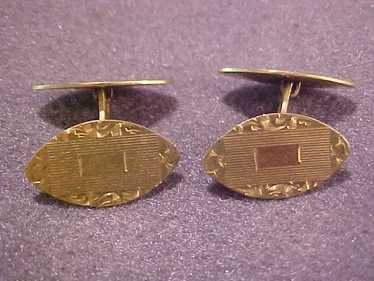 Vintage Engraved Cuff Links Unused on Card - image 1