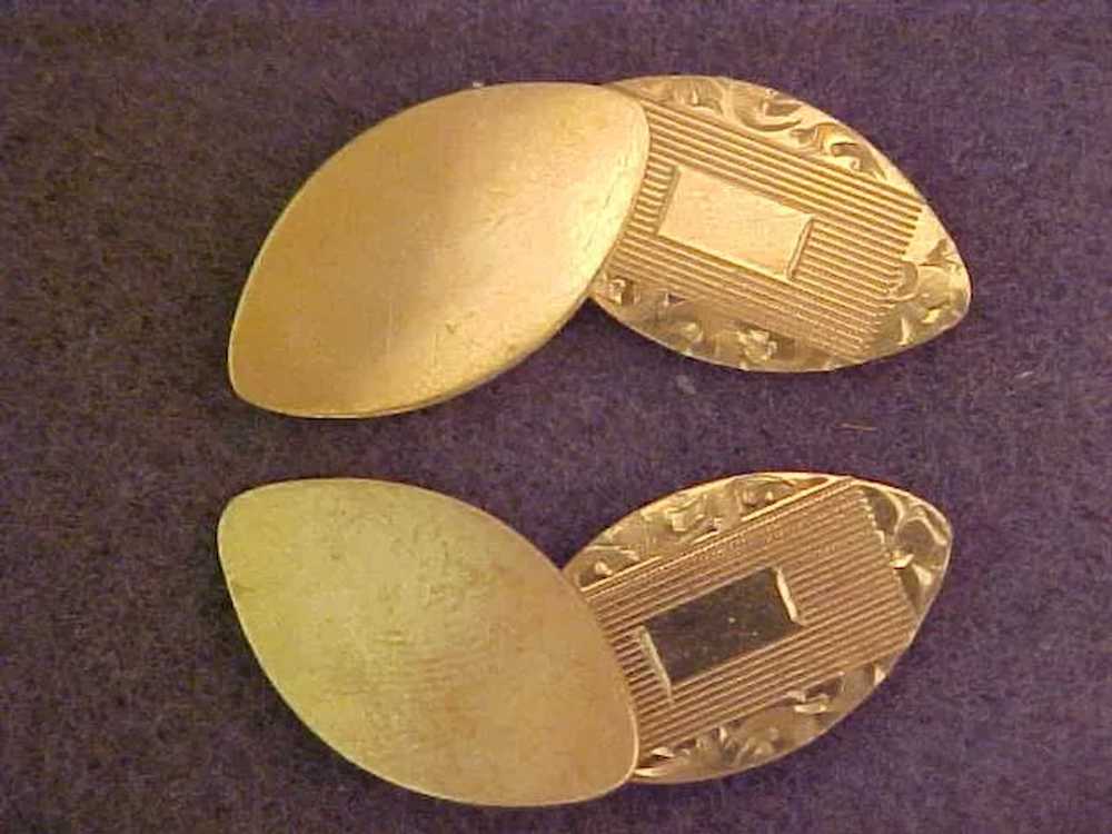 Vintage Engraved Cuff Links Unused on Card - image 5