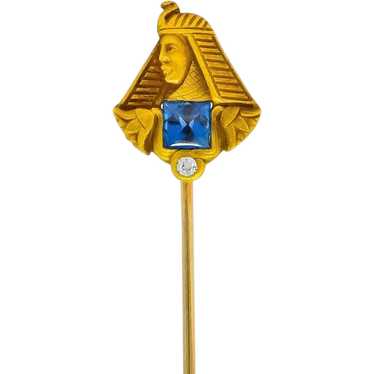 Brassler Co. Egyptian Revival Art Nouveau Sapphir… - image 1