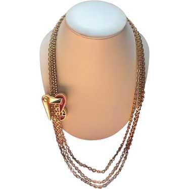 1970s 1980s Multi Strand Enamel Necklace Signed M… - image 1