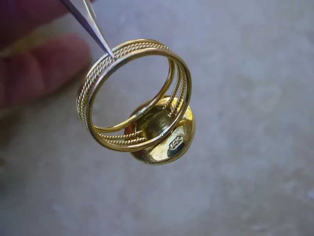 Ladies Ring & Earrings Ensemble 14K Gold - image 4