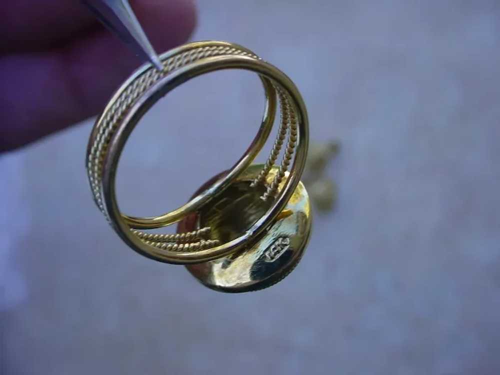Ladies Ring & Earrings Ensemble 14K Gold - image 5