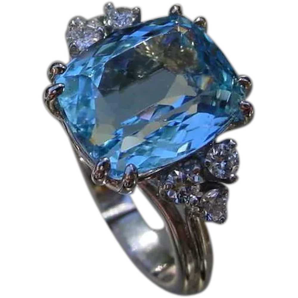 Beautiful Blue Aquamarine 7 Carat, Cushion Cut, 1… - image 1