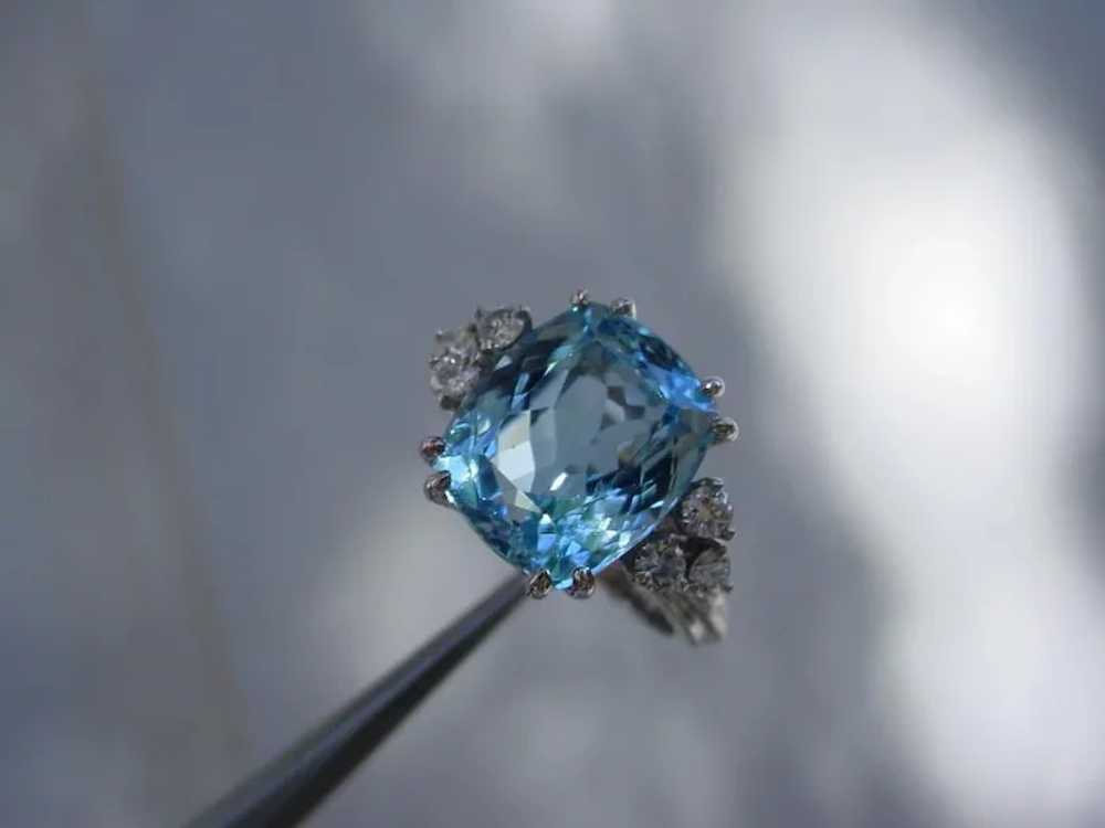 Beautiful Blue Aquamarine 7 Carat, Cushion Cut, 1… - image 2