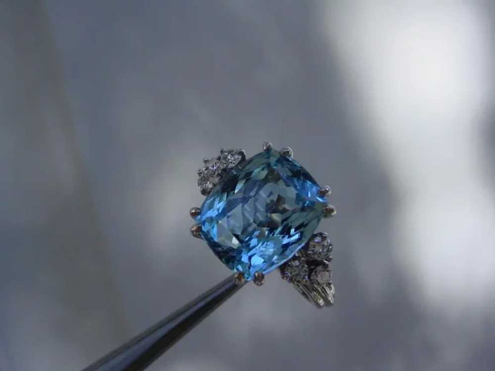 Beautiful Blue Aquamarine 7 Carat, Cushion Cut, 1… - image 3