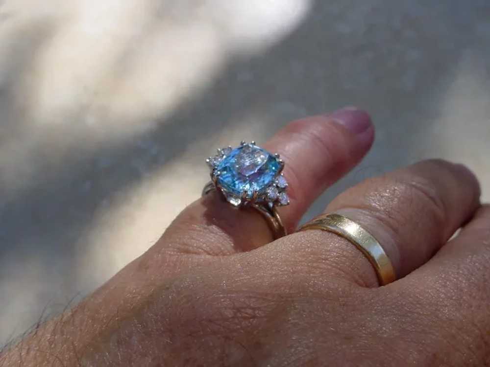 Beautiful Blue Aquamarine 7 Carat, Cushion Cut, 1… - image 7