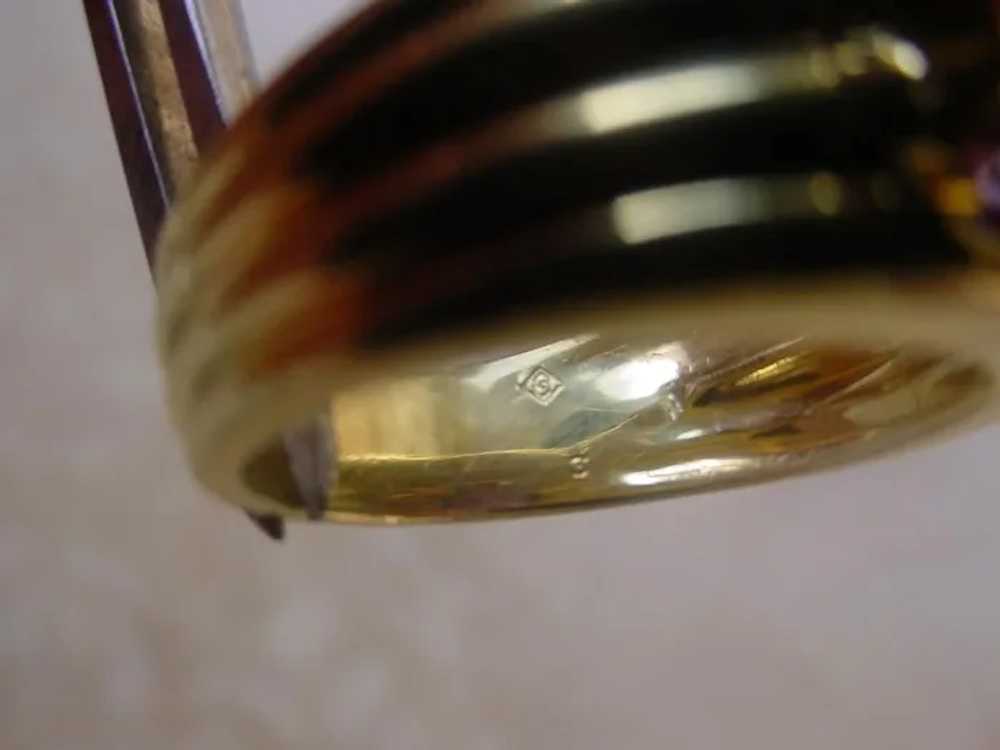 Beautiful 18K Gold Ring, 6.3 Carat Amethyst, 6 Di… - image 8