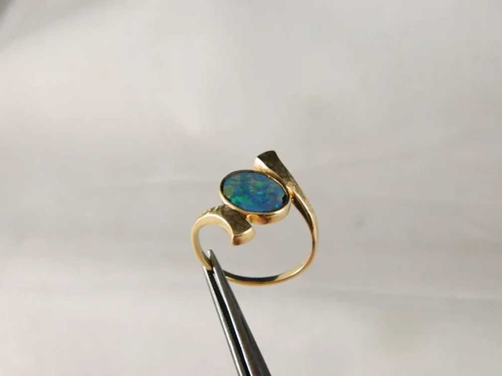 Vintage 14 K Yellow Gold Opal Ring - image 10