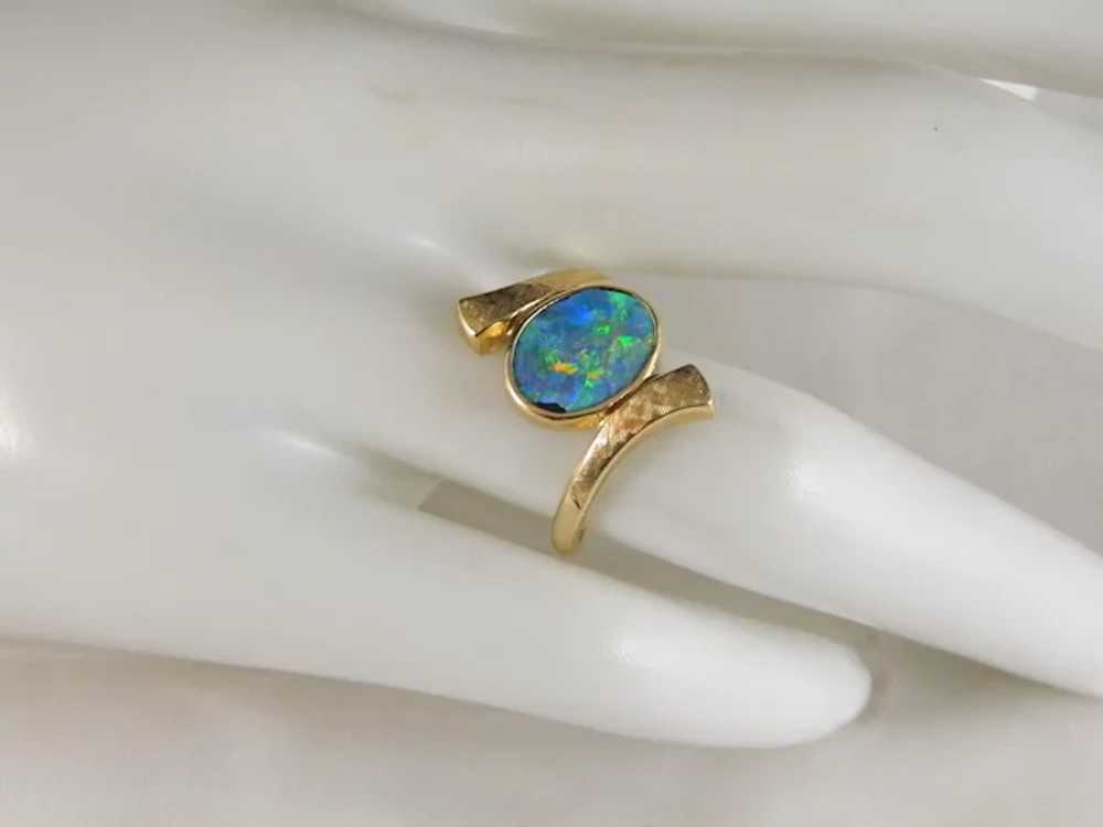 Vintage 14 K Yellow Gold Opal Ring - image 2