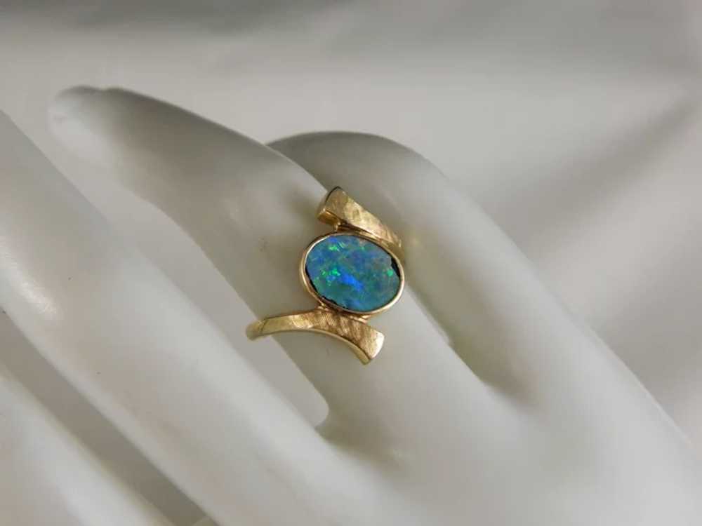 Vintage 14 K Yellow Gold Opal Ring - image 5