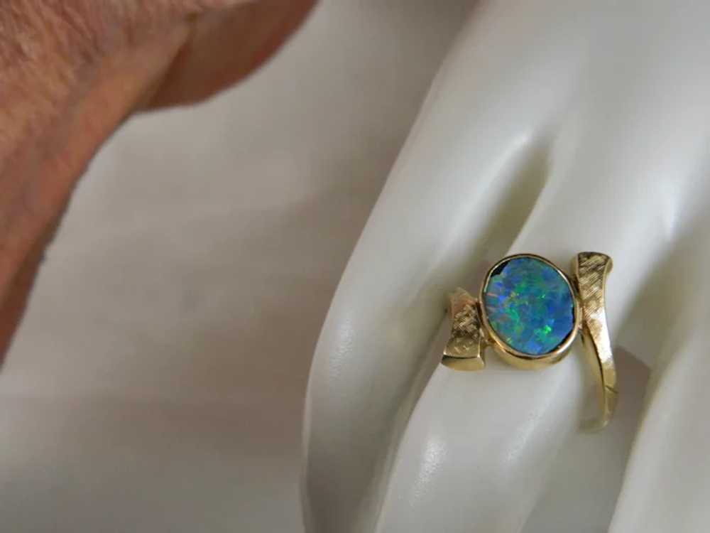 Vintage 14 K Yellow Gold Opal Ring - image 6