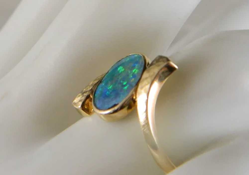 Vintage 14 K Yellow Gold Opal Ring - image 7