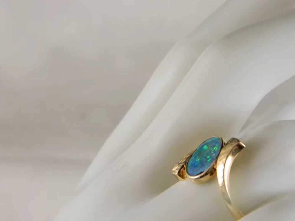 Vintage 14 K Yellow Gold Opal Ring - image 8