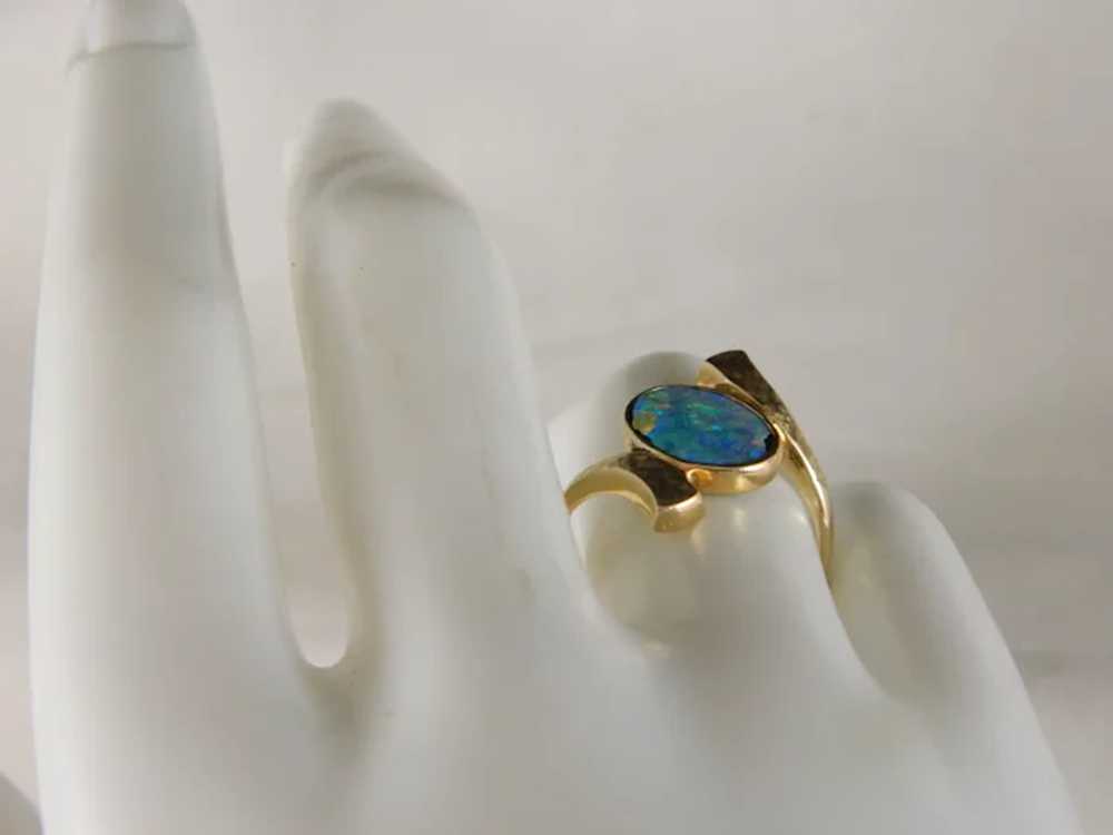 Vintage 14 K Yellow Gold Opal Ring - image 9