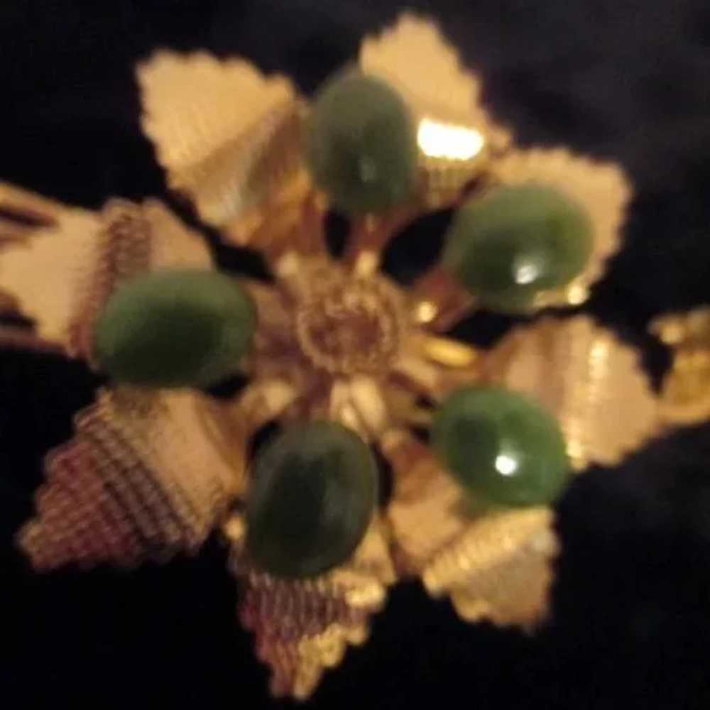 Jade and Gold Tone Pin - image 6