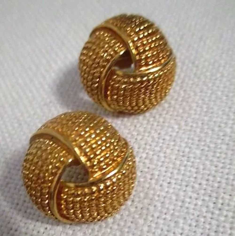 Avon Gold Tone Wraparound Design Earrings for Pie… - image 2