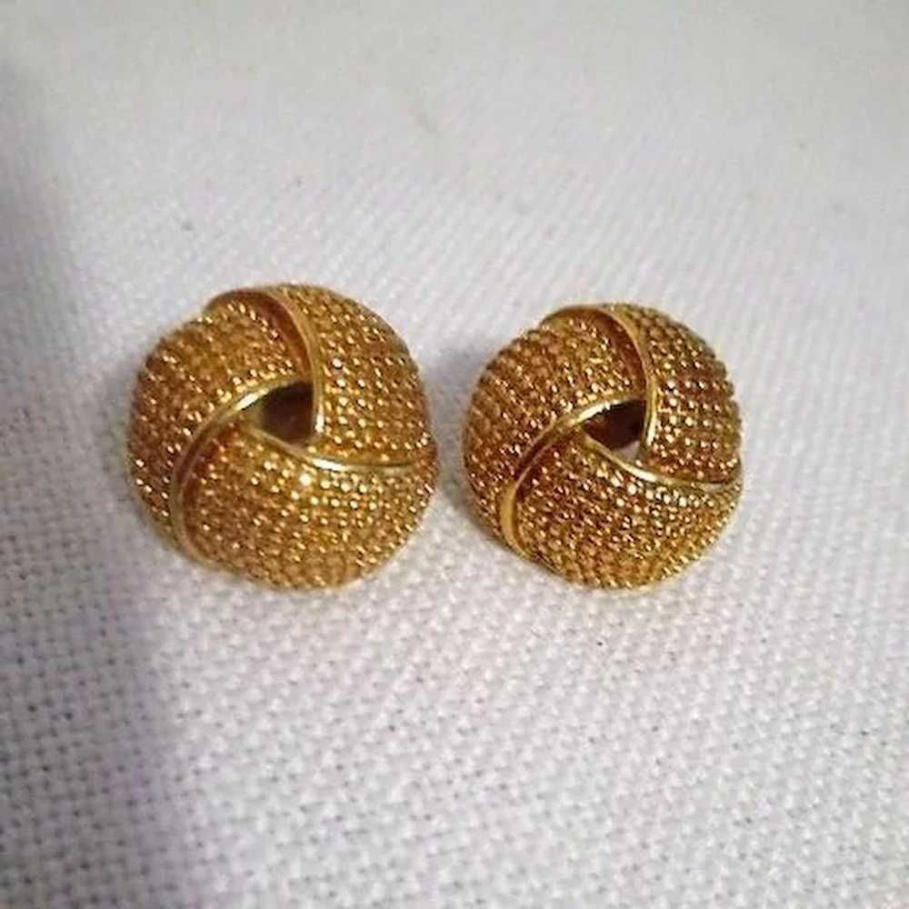 Avon Gold Tone Wraparound Design Earrings for Pie… - image 4