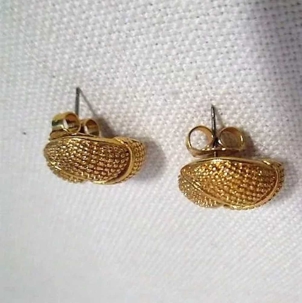 Avon Gold Tone Wraparound Design Earrings for Pie… - image 5
