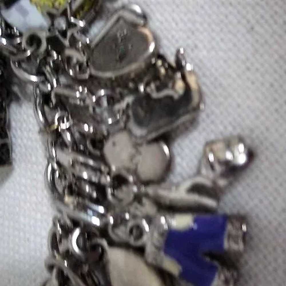 Silvertone Charm Bracelet with Many Assorted Char… - image 4