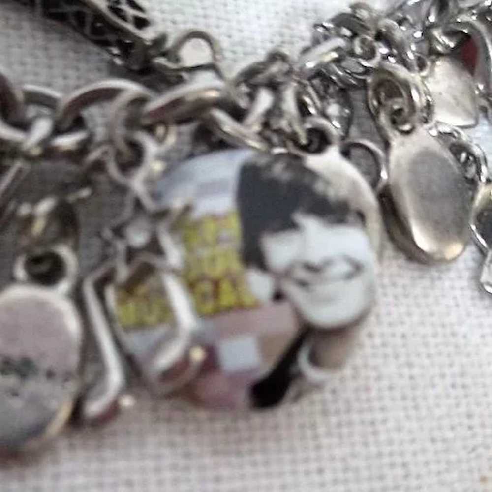 Silvertone Charm Bracelet with Many Assorted Char… - image 6
