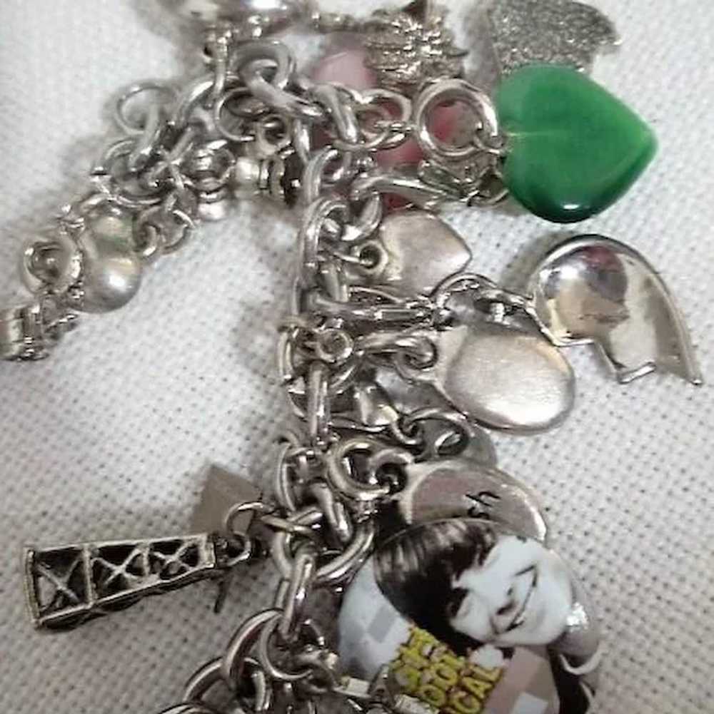 Silvertone Charm Bracelet with Many Assorted Char… - image 7