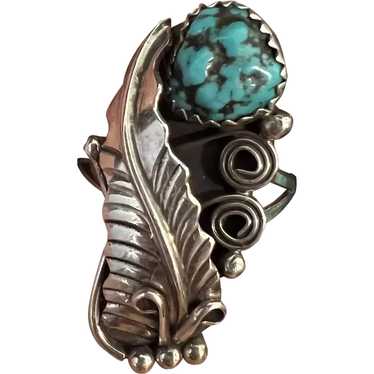 Sterling Silver and Turquoise stone Native Americ… - image 1