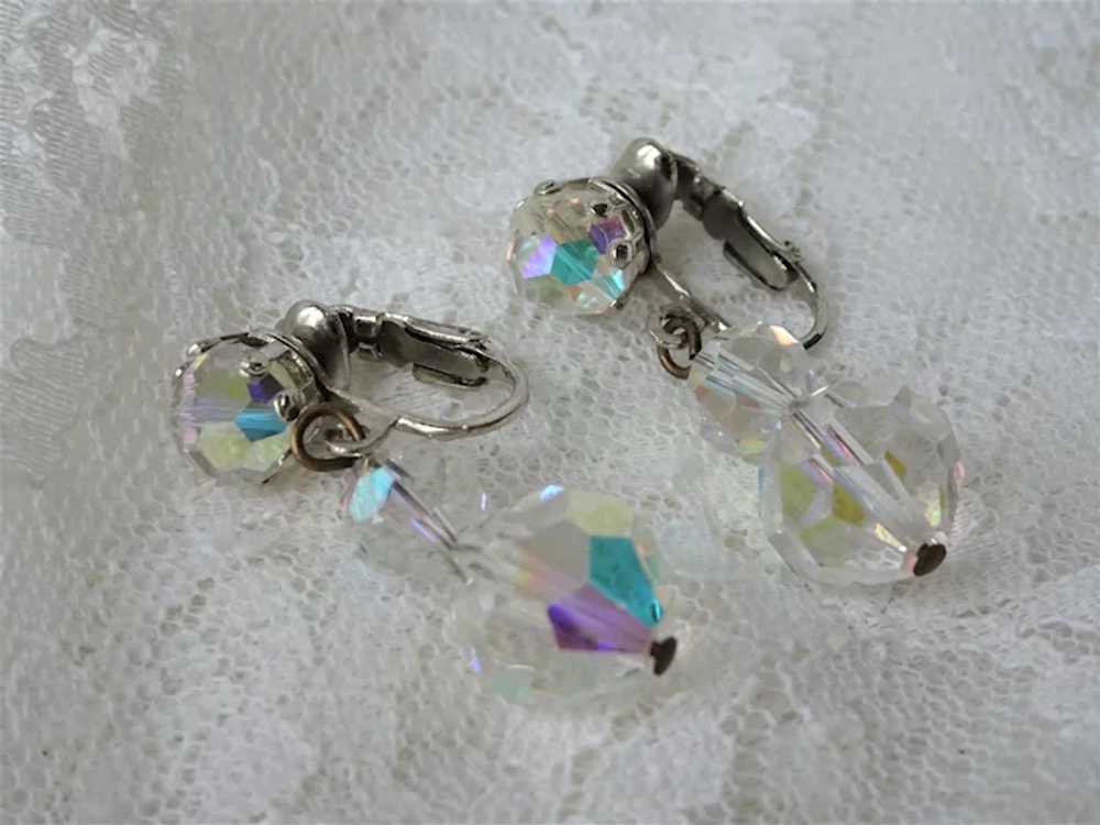 GORGEOUS Vintage Cut Crystal Drop Earrings,Dazzli… - image 2