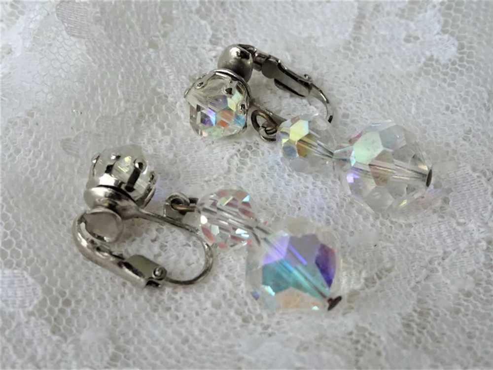 GORGEOUS Vintage Cut Crystal Drop Earrings,Dazzli… - image 3