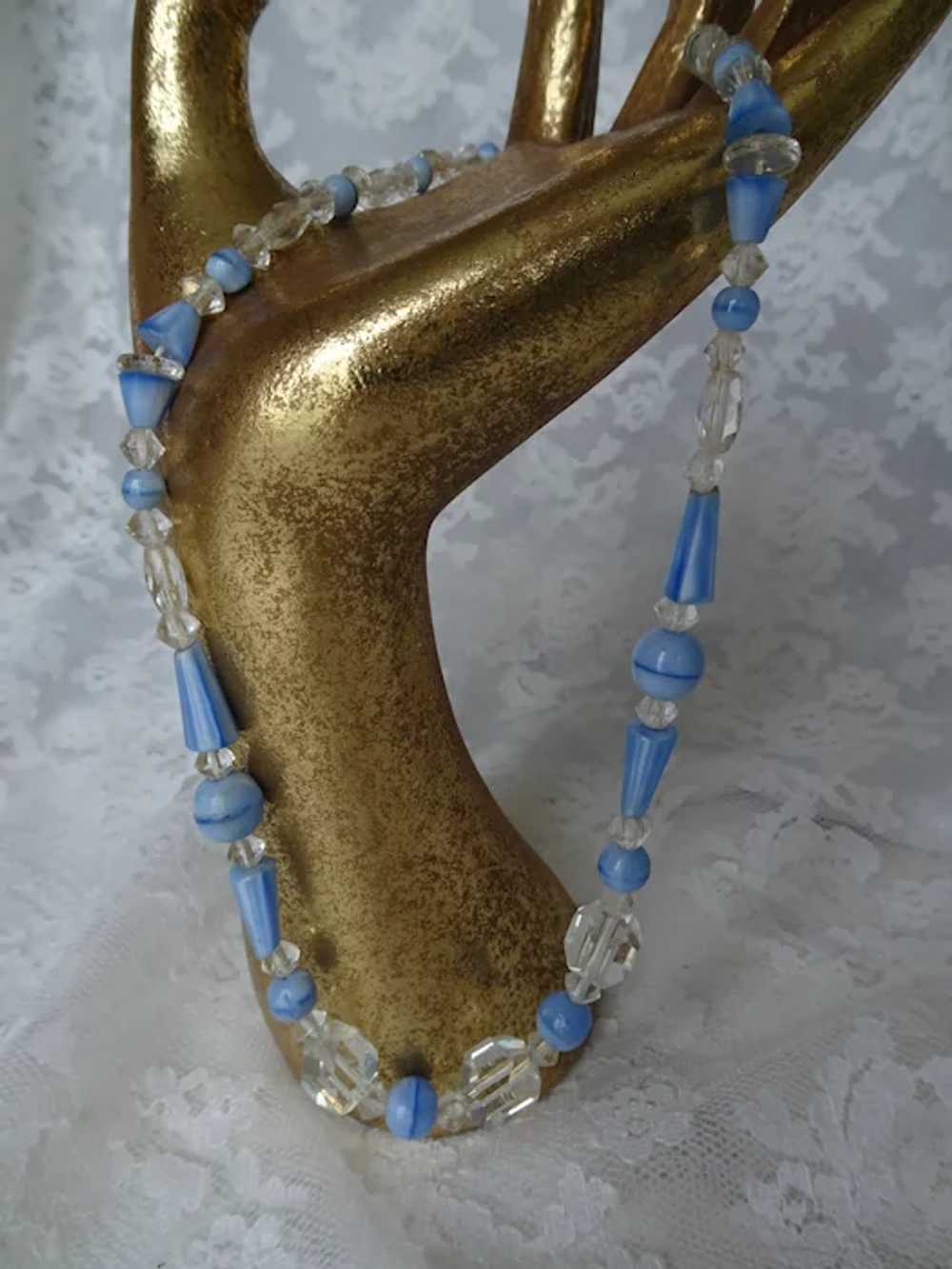 BEAUTIFUL Antique Art Glass and Rock Crystal Neck… - image 2