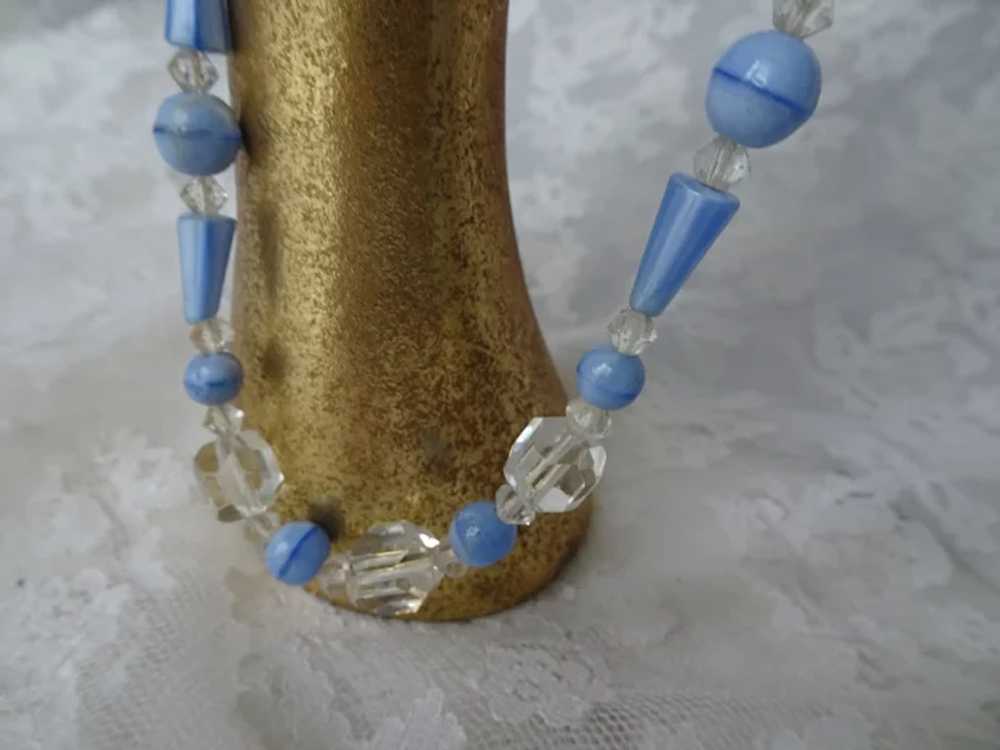BEAUTIFUL Antique Art Glass and Rock Crystal Neck… - image 3