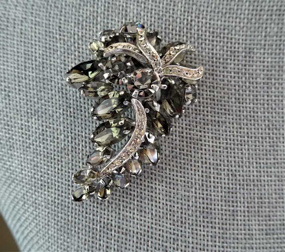 SPARKLING Weiss Glass Rhinestone Brooch,Prong Set… - image 2