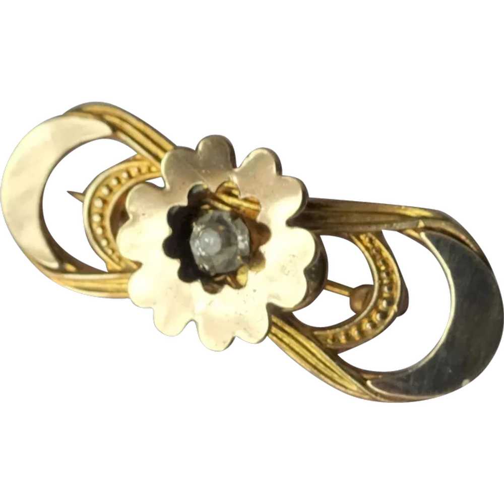 SWEET Victorian Gold Top Brooch, Lovely Design, C… - image 1