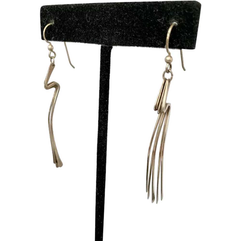 Dangling Freeform Sterling Earrings - image 1