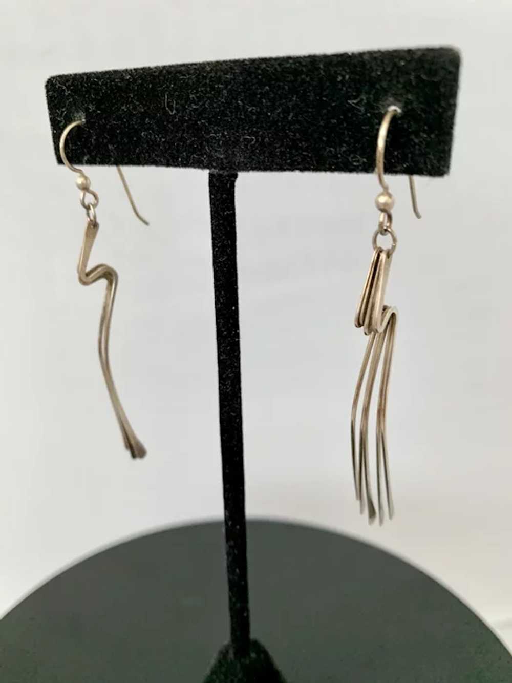 Dangling Freeform Sterling Earrings - image 2