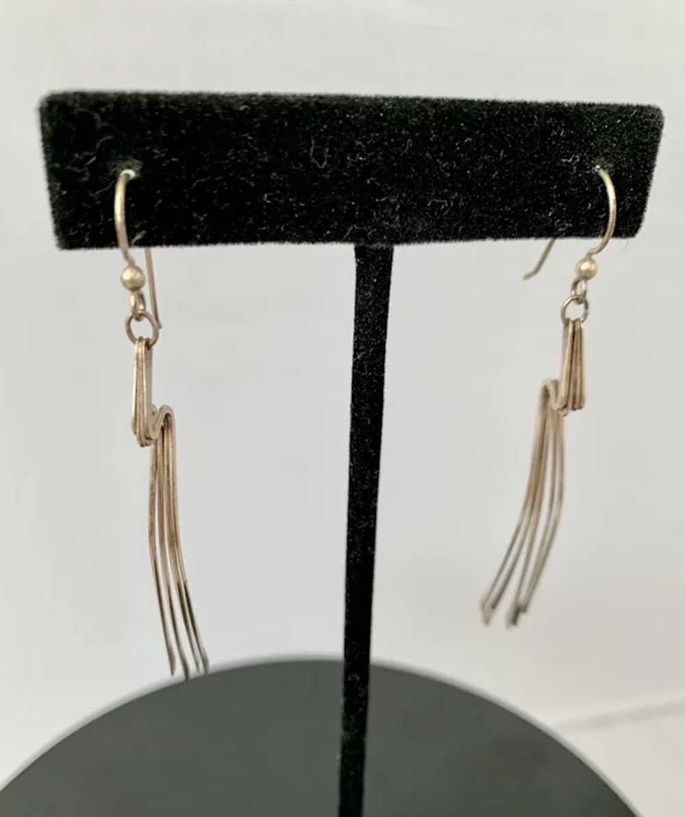 Dangling Freeform Sterling Earrings - image 4