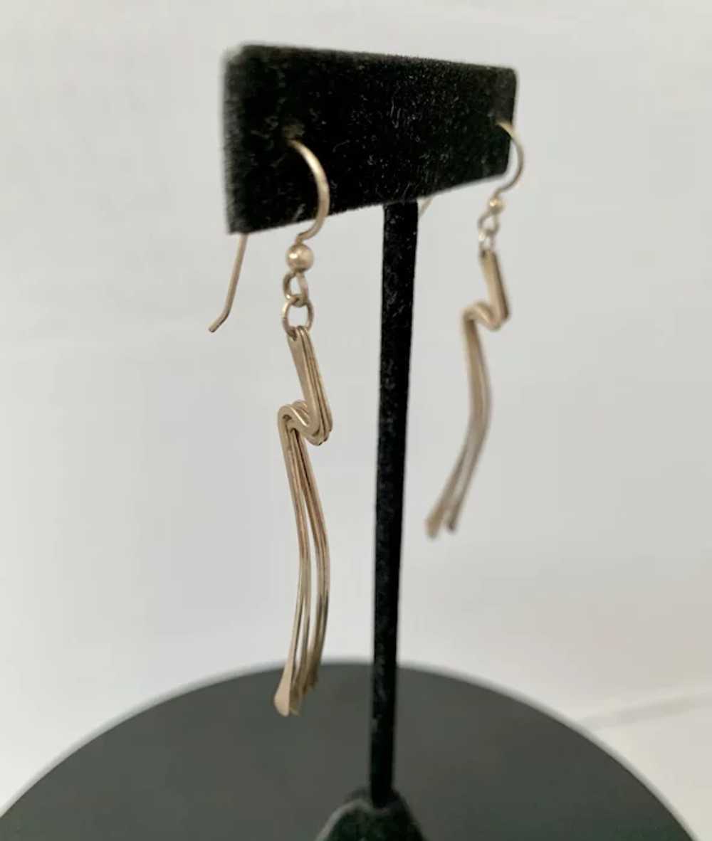 Dangling Freeform Sterling Earrings - image 6