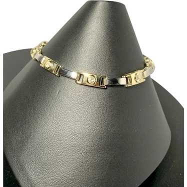 14k Two Tone Gold Diamond Bracelet - image 1