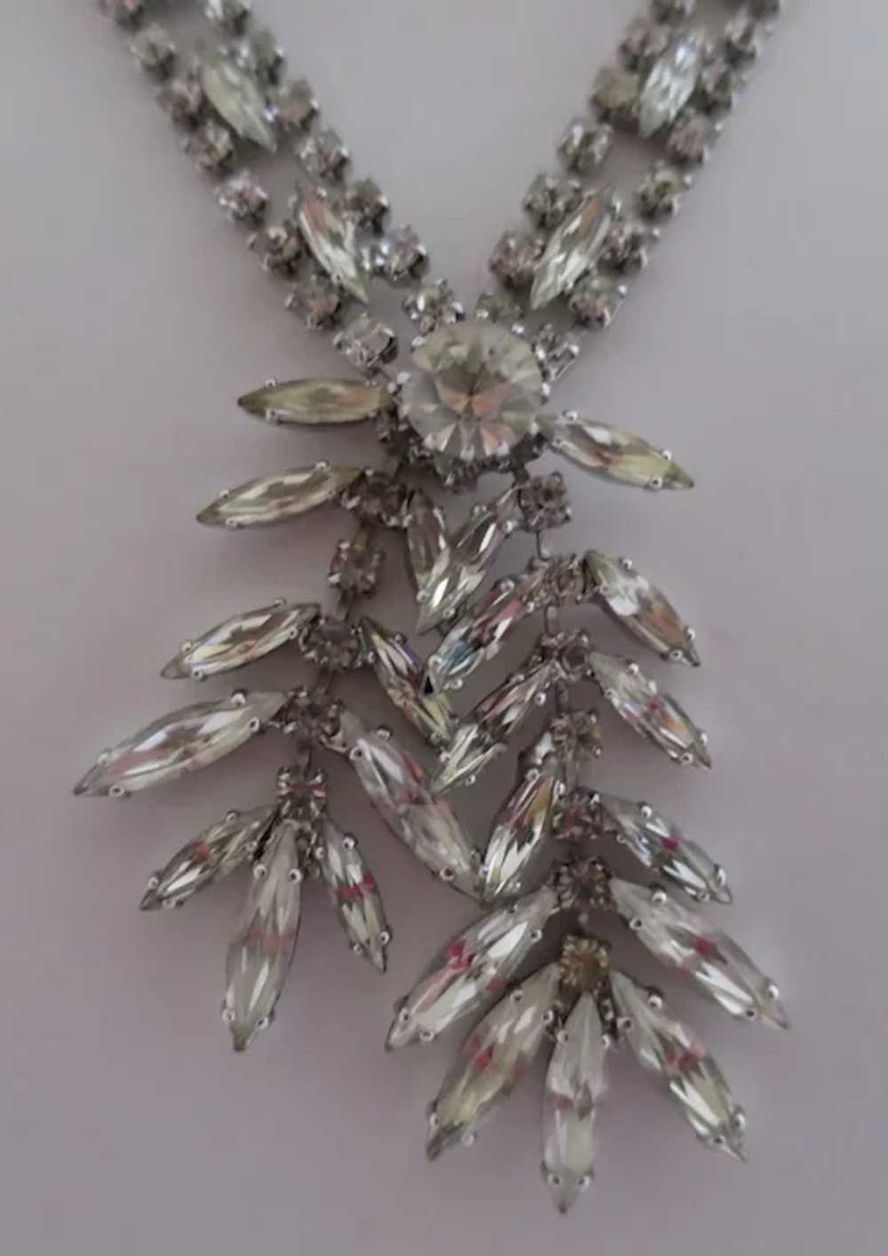 SHERMAN (Unsigned) Dazzling Clear Rhinestone Cros… - image 5