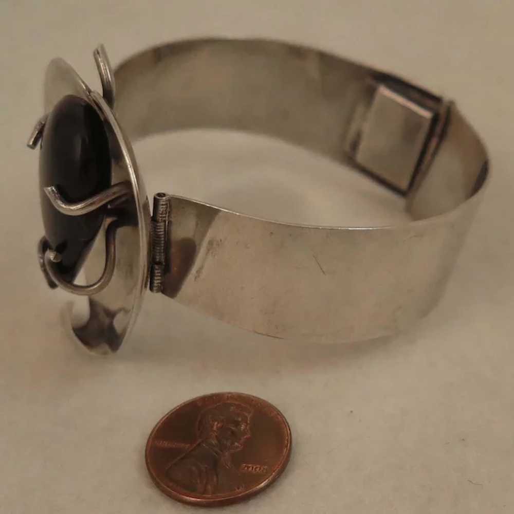 Vintage Sterling Silver Mexican Leaf Bracelet - image 4