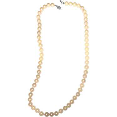 Champagne 21” Strand Of Cultured Pearls & Sterlin… - image 1